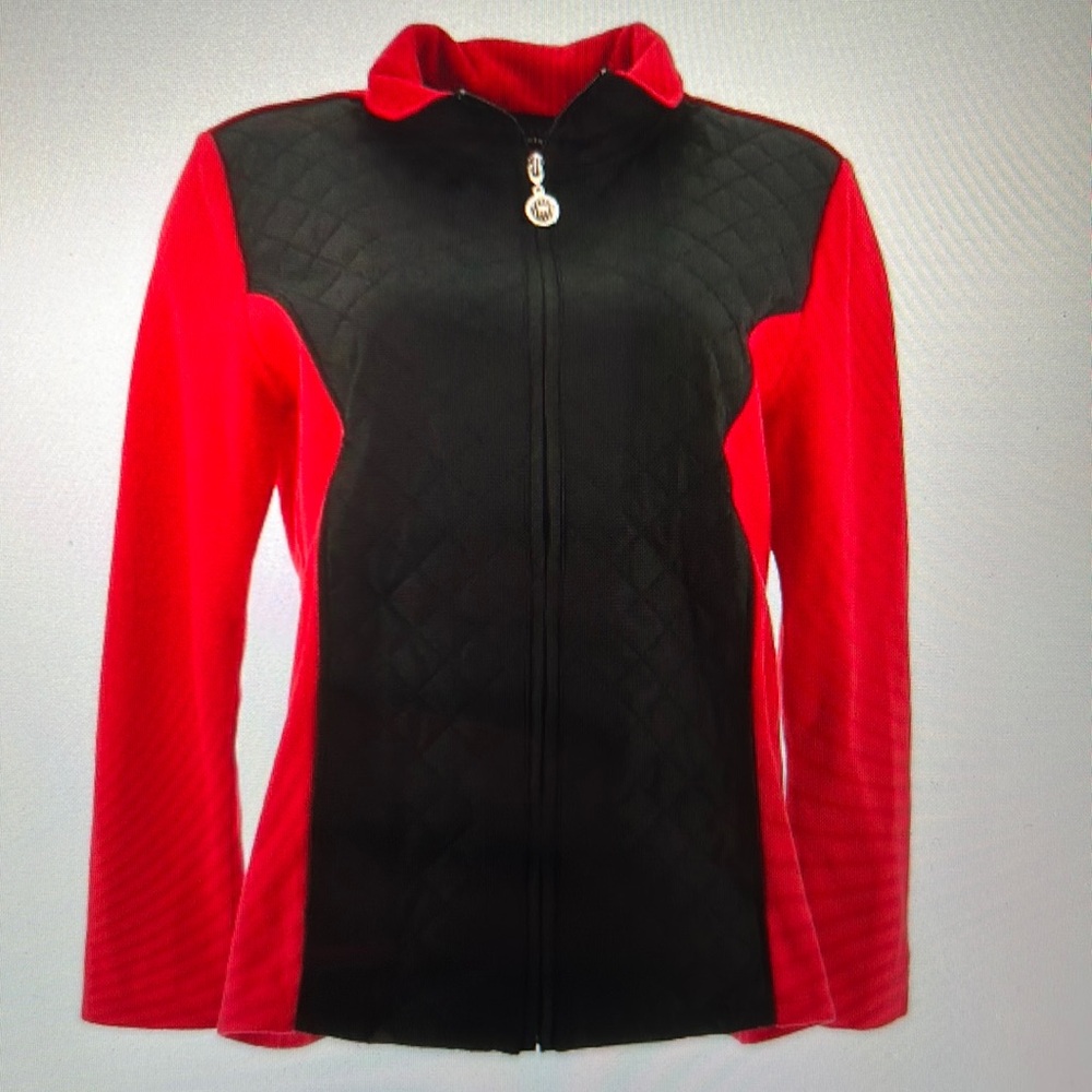 Susan Graver Weekend Polar Fleece Quilted Nylon Jacket  Pullover New Small